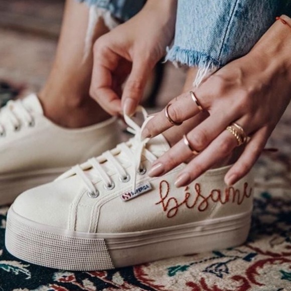 New Superga Chicas Latinas Besame Mucho Platform Sneakers - Picture 2 of 11